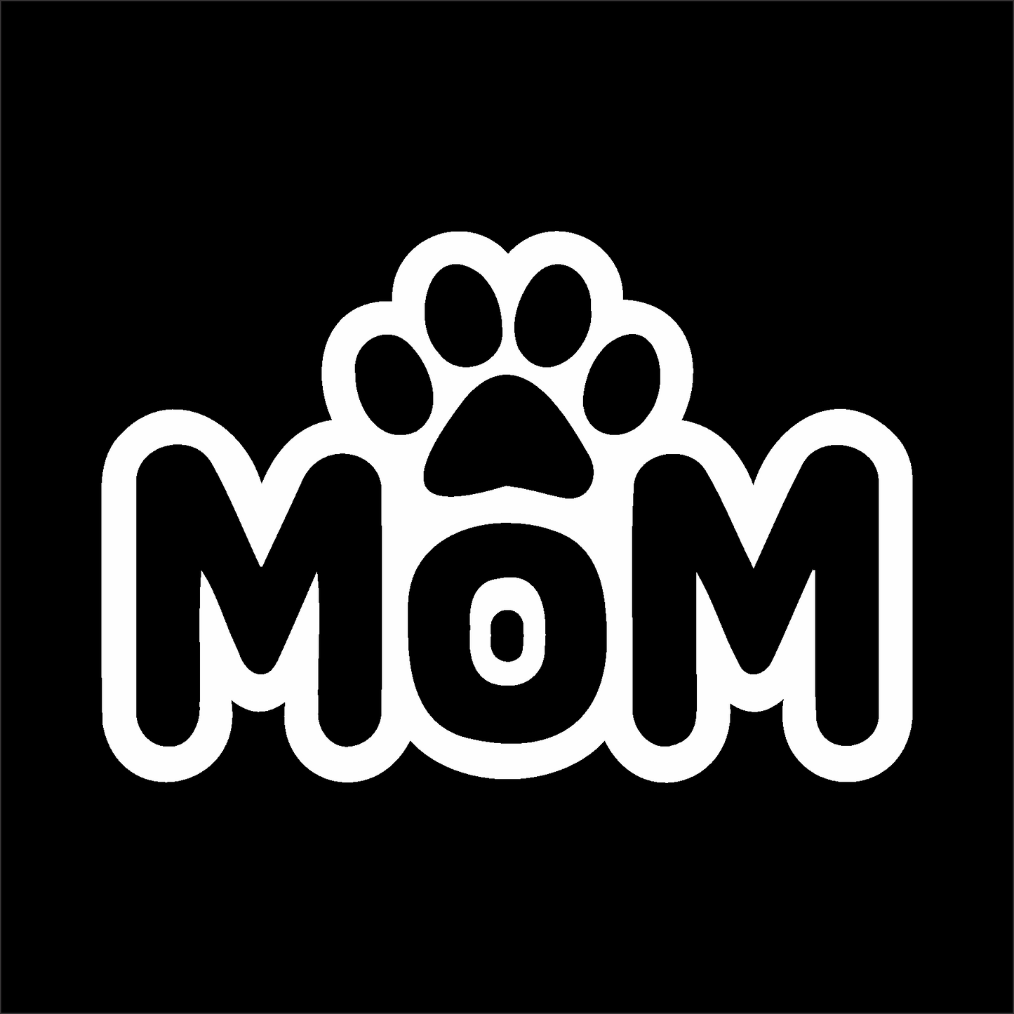 8 Inch DOG MOM Window Decal