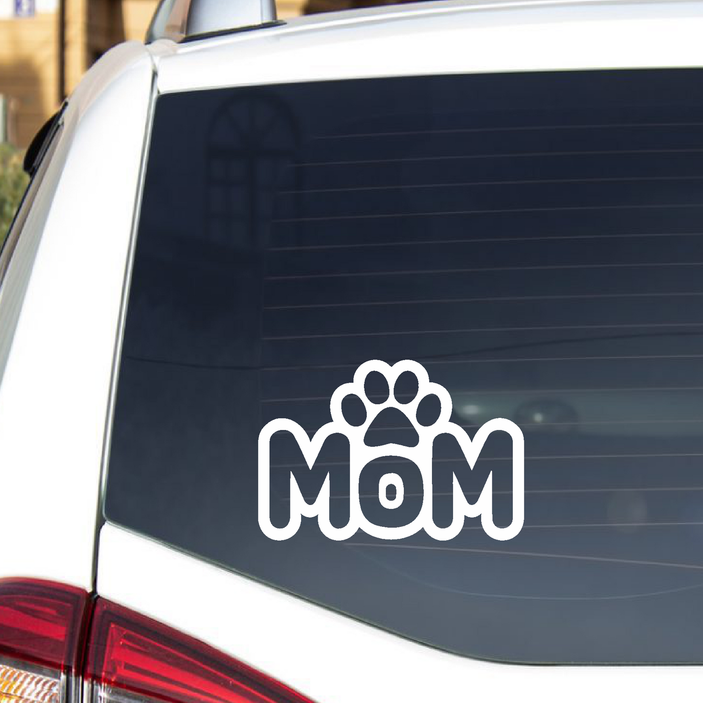 8 Inch DOG MOM Window Decal