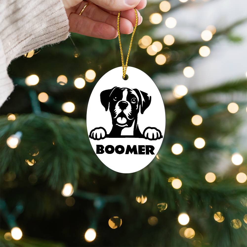 Holiday Ornament - Boxer - With Name