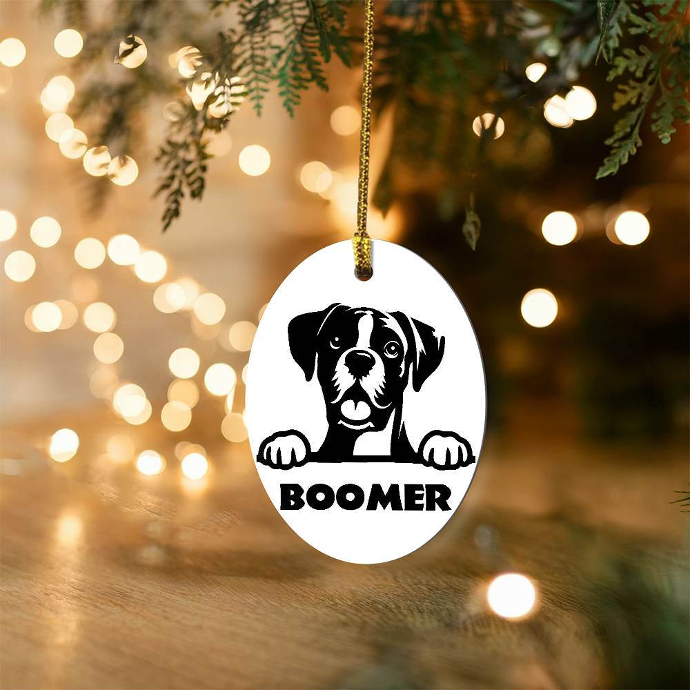 Holiday Ornament - Boxer - With Name