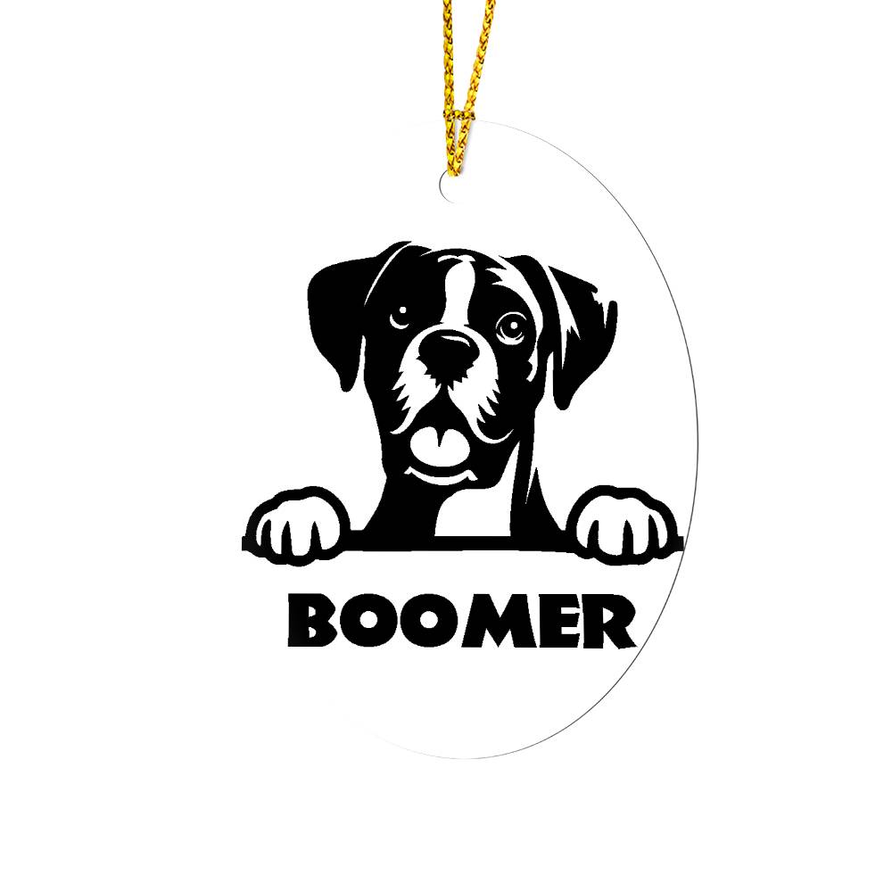 Holiday Ornament - Boxer - With Name